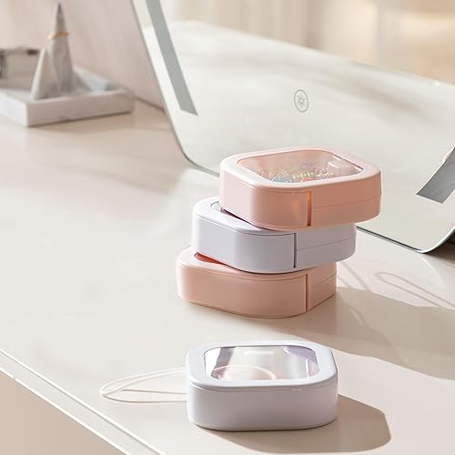 Miniatura 6 de HBlife Caja apilable de contenedores de almacenamiento Q-tip de viaje, 2 piezas rosa blanco