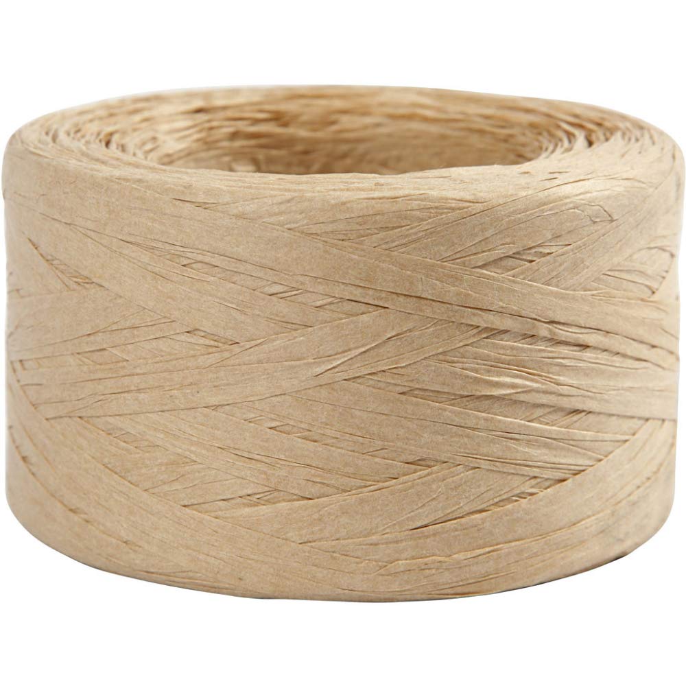 Crafty Capers 100m Natural Paper Raffia Ribbon Jumbo Roll Recyclable & Biodegradable