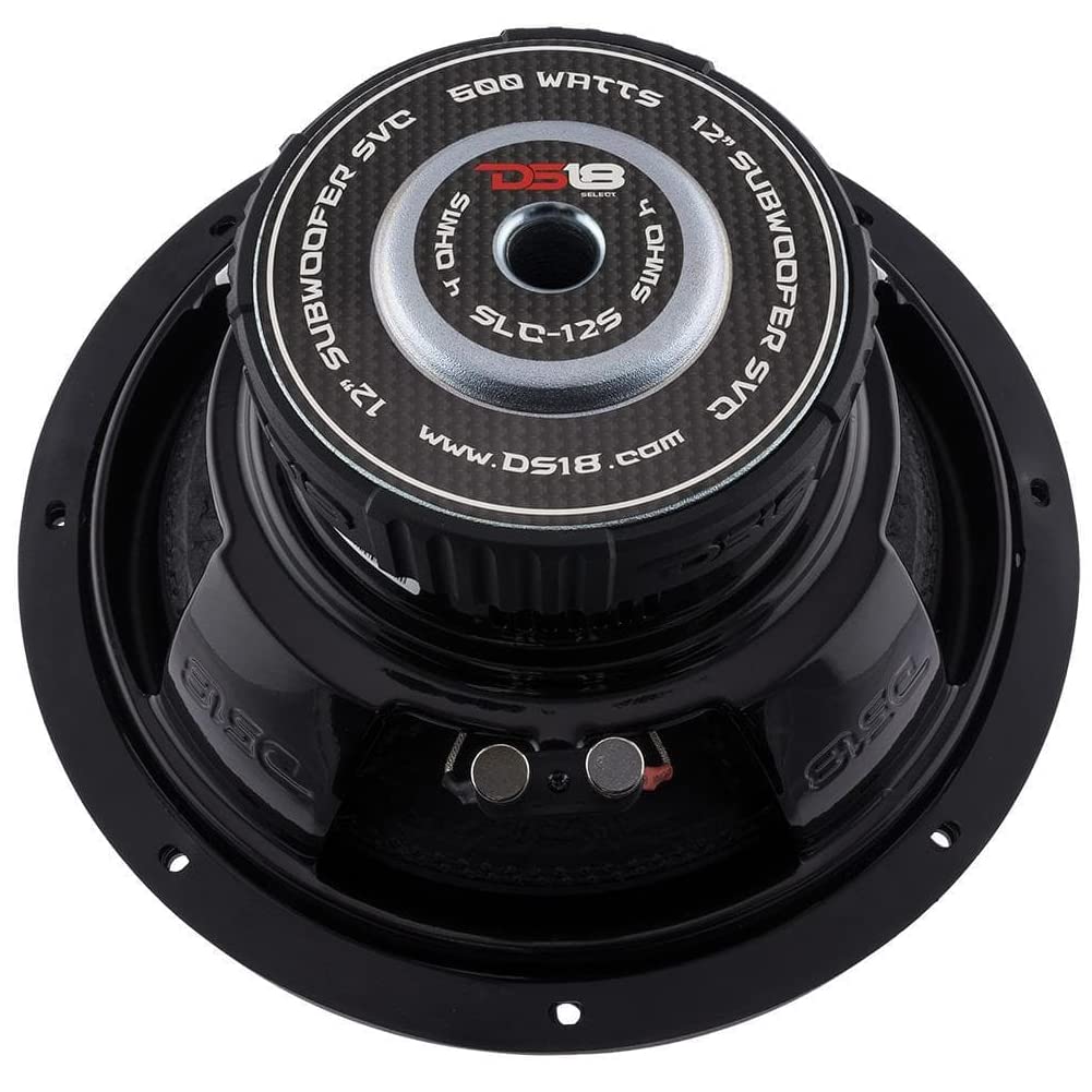 XPL 1 SUBWOOFER Compatible avec DS18 Select SLC-12S SLC12S 30cm 12po 250 Watt rms 500 Watt Max SVC Single Voice Coil 4 ohm idéal pour Caisse Capot Voiture + Sticker, 1 pièce