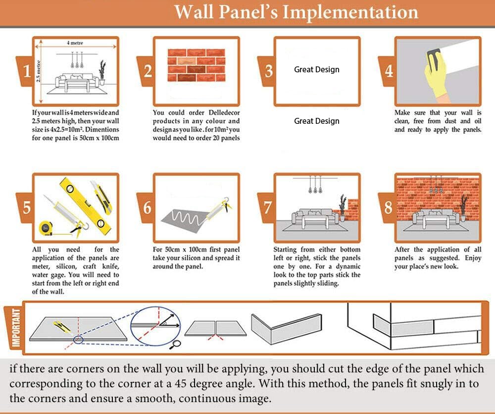 Panel de pared 3D, 5 unidades, 2.5 m², 26.91 pies cuadrados, panel de poliestireno con aspecto de piedra para cocina, baño, balcón, dormitorio, sala de estar, pared trasera de cocina y