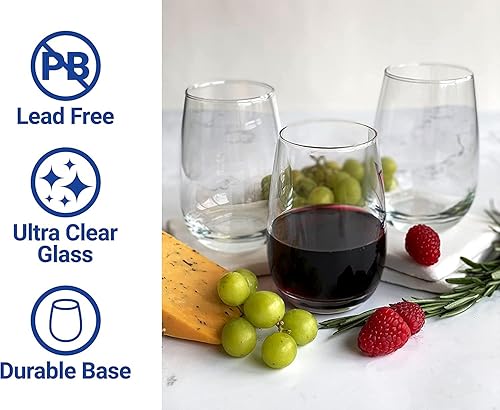 Miniatura 3 de R and R Imports Michigan Wolverines - Copa de vino sin tallo de 15 onzas, producto oficial universitario