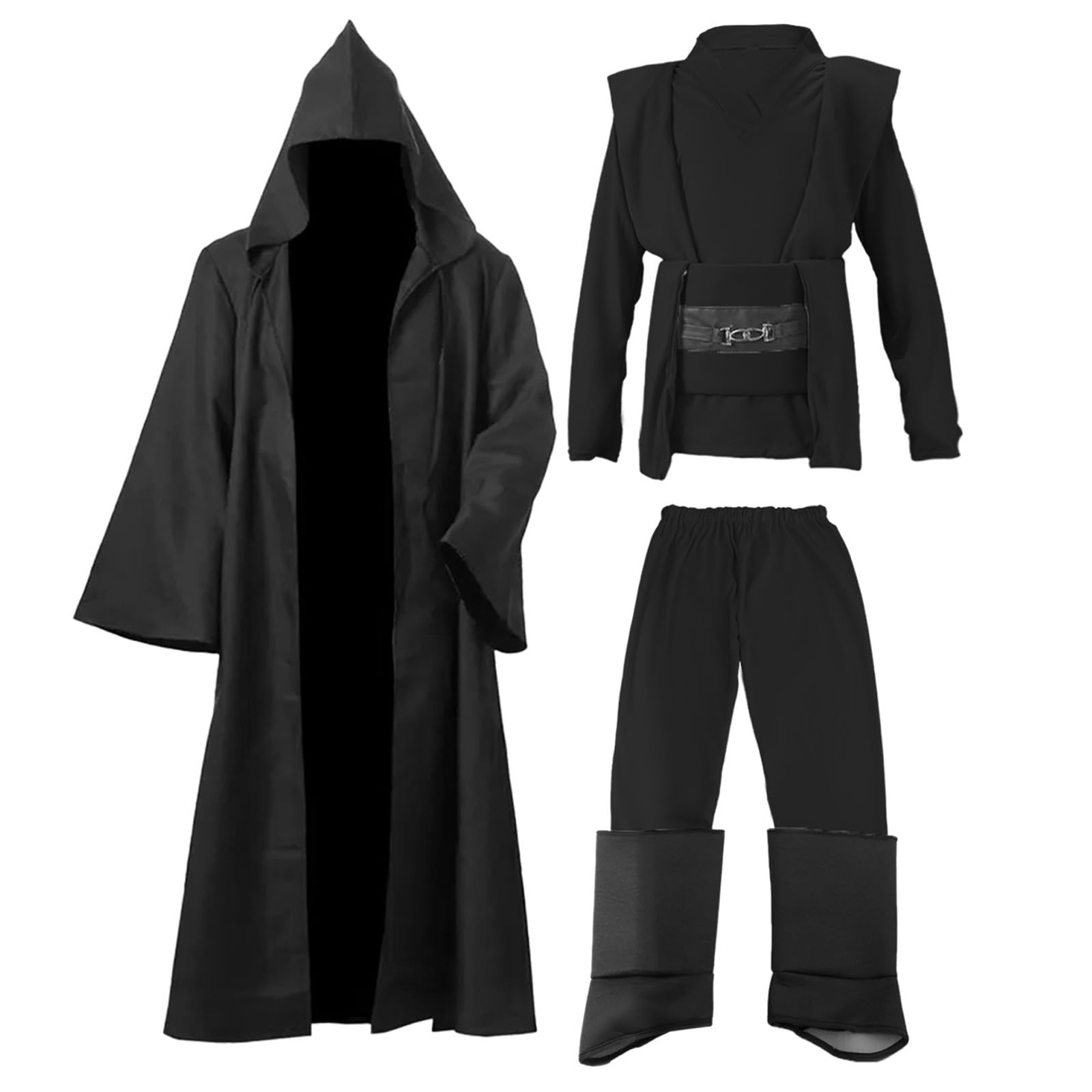Kitimi Je-d Kostüm Kinder,Robe Kinder mit Kapuze Skywalker Kostüm Hoodies Robe Karneval Halloween Cosplay für Jungen Mädchen