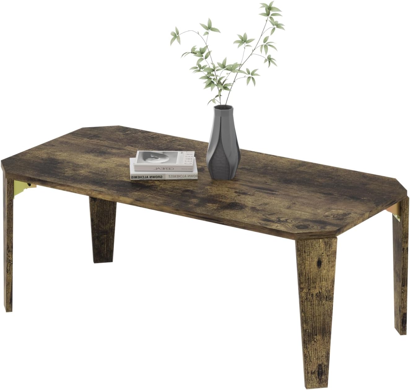 XINYF Center Table, Low Table, Foldable, Mini Table, Table Table with Folding Legs, Living Table with Rounded Corners, Sofa Table, Convenient Storage (Width 31.5 x Depth 15.7 x Height 13.0 inches (80
