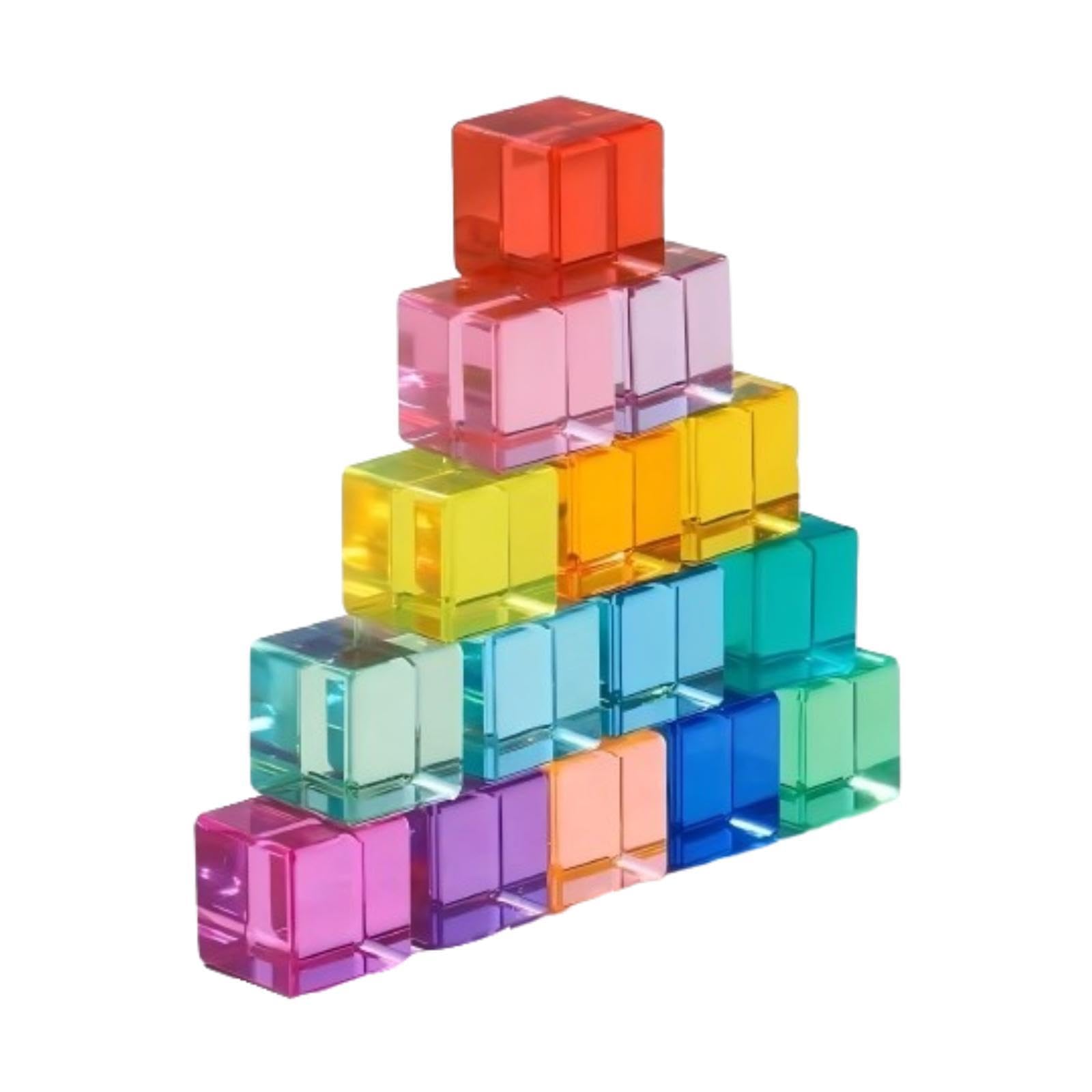 Amazon | Luwecf アクリルキューブ ジュエル積み木セット 2.5cm×2.5cm