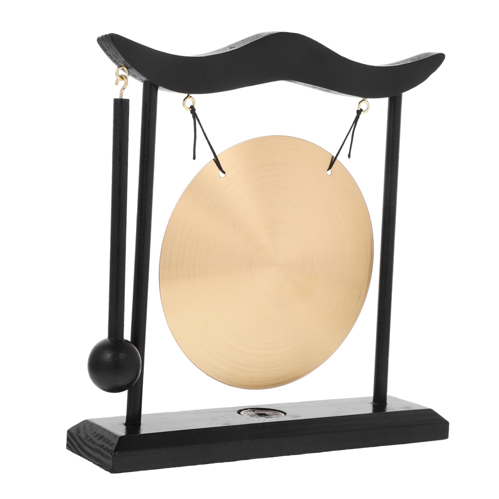 Zen Bells Chinese Desk Decoration Copper Gong Decorative Centerpiece for Living Room Table