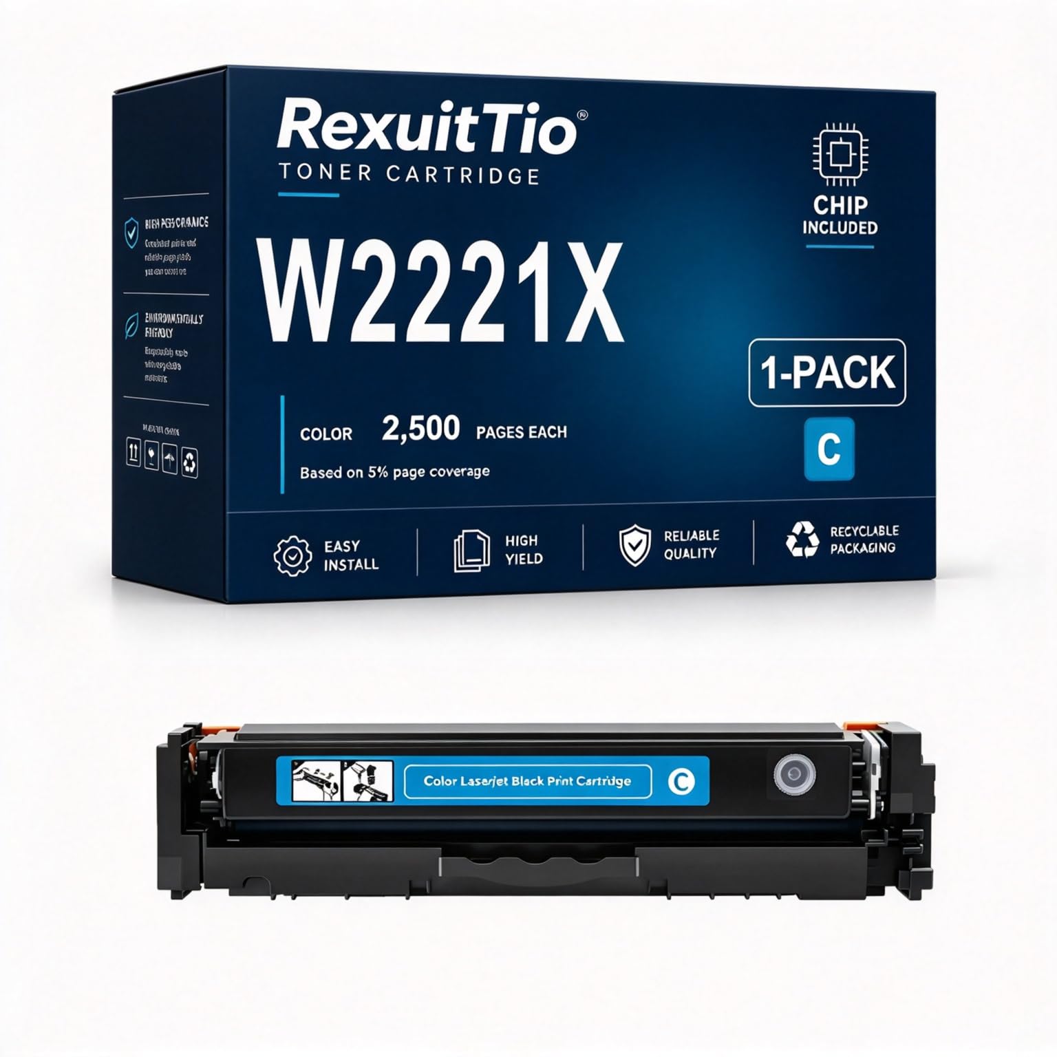 W2220X Remplacement de la Cartouche de Toner Compatible à Haut rendement pour W2220X W2221X W2223X W2222X avec la dernière Puce, Convient à l'imprimante Laser HP Color LaserJet Pro3288dw 4 Paquets
