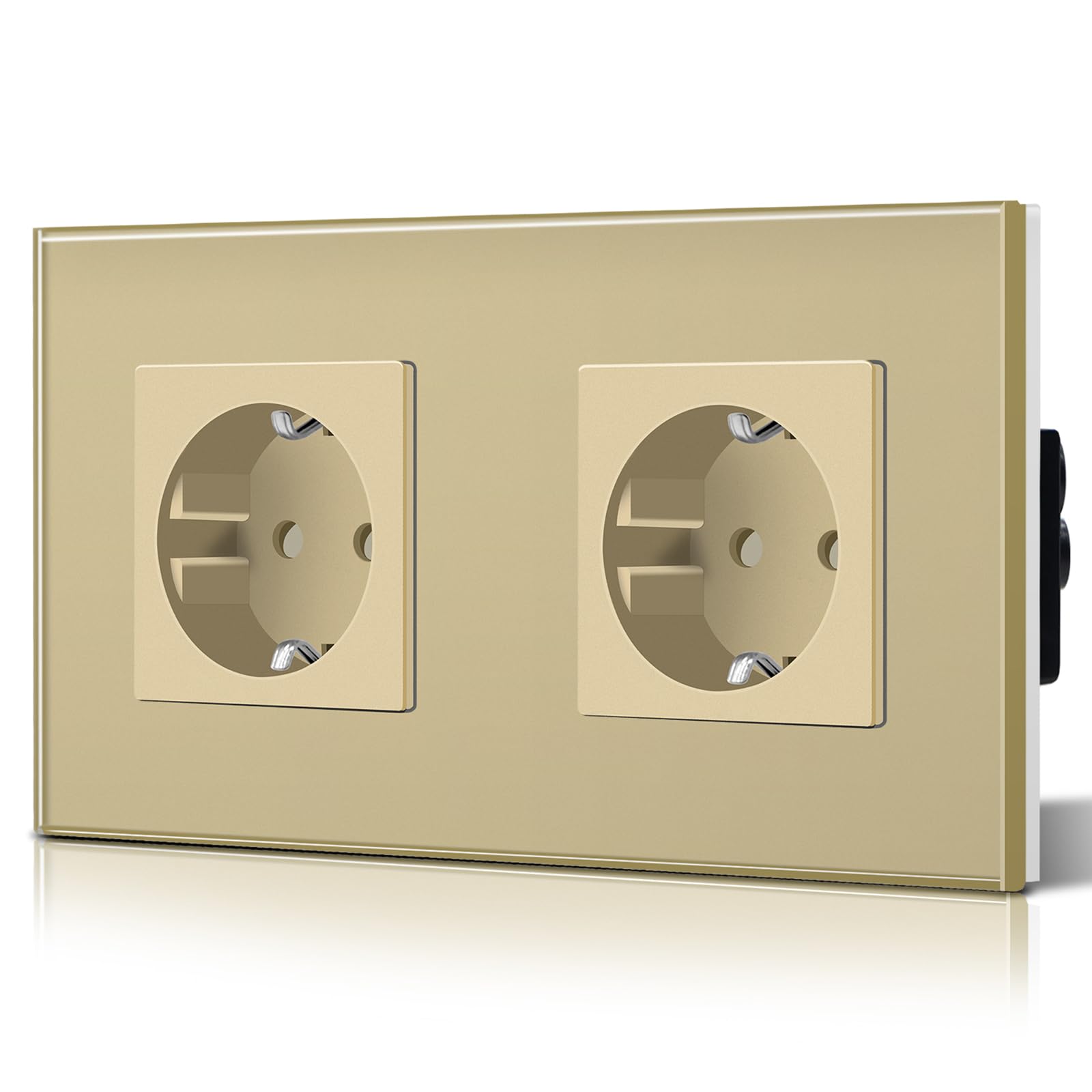 BSEED Enchufe de Pared con USB C,Enchufes Dobles Empotrados con Cristal,Toma de Corriente,Seguridad infantil,Fácil de Instalar,M Serie,2 Enchufes con USB y Tipo C,157mm Blanco — view 27