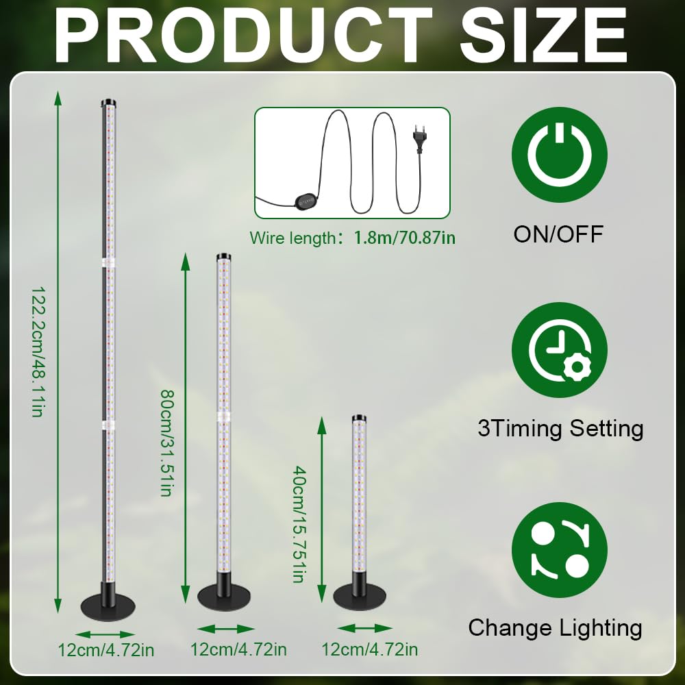 Lampe Plante Interieur, 243 LEDs Lampe Horticole Led Spectre Complet avec Minuterie et 3 Modes d'Éclairage, 45 W, Lumière de Croissance pour Plantes avec Base Ronde [Classe énergétique E]