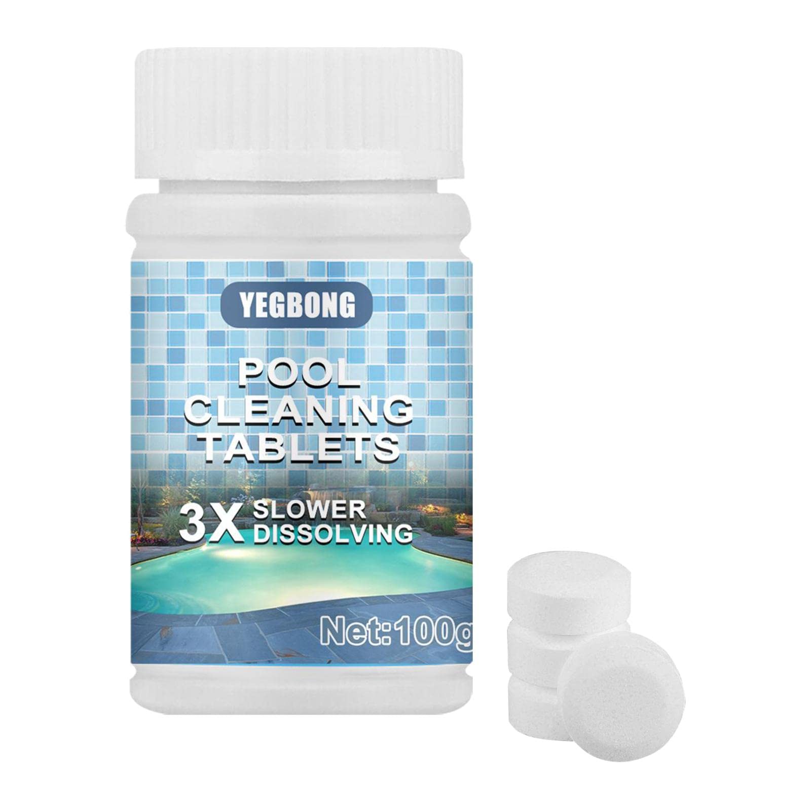 CALANDIS Chlorine Tablets & Dispenser Floating for Swimming Pool Tub 100g Dispenser