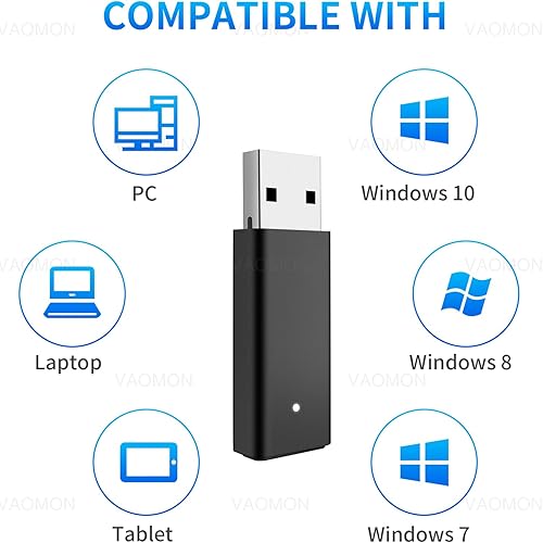 Miniatura 2 de TECTINTER Wireless Adapter for Xbox One Controller & Xbox one XS&Xbox One Elite Series Controller,USB Wireless Gaming Receiver Adapter for Windows