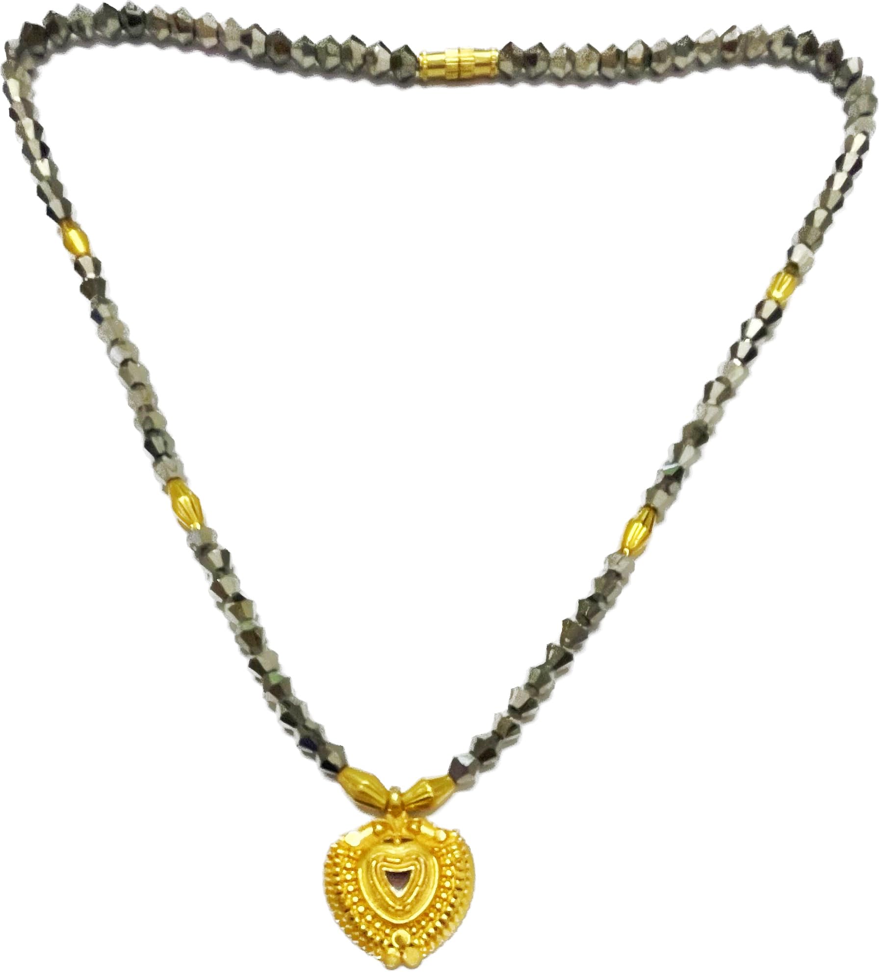Gold Plated Grey Crystal Mangalsutra Kanthi for Women (22 inches)-image-27