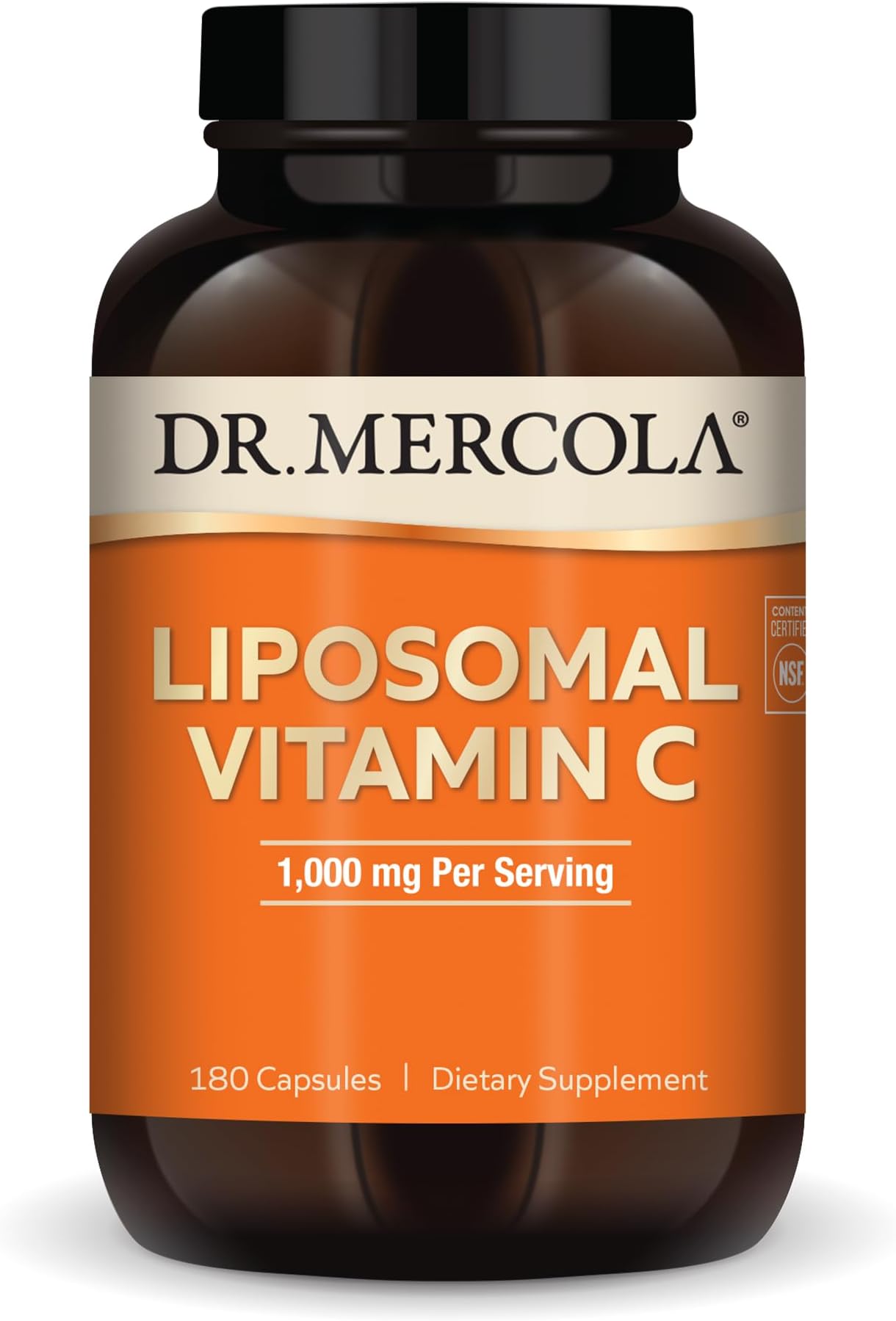 Liposomal Vitamin C, 1,000 mg per Serving, 90 Servings (180 Capsules), Dietary Supplement, Supports Immune Health, Non GMO, NSF Certified