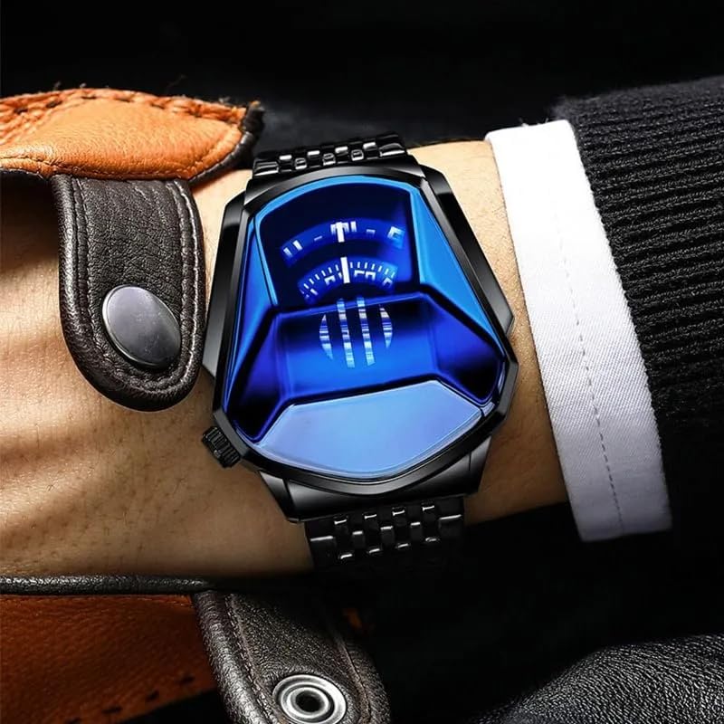 Image of Luminex Commerce Watch for Man Luxury Men's Diamond Style Quartz Watch Smart Watch for Men Wrist Watch Gold /Black Gift for Boyfriend /Husband