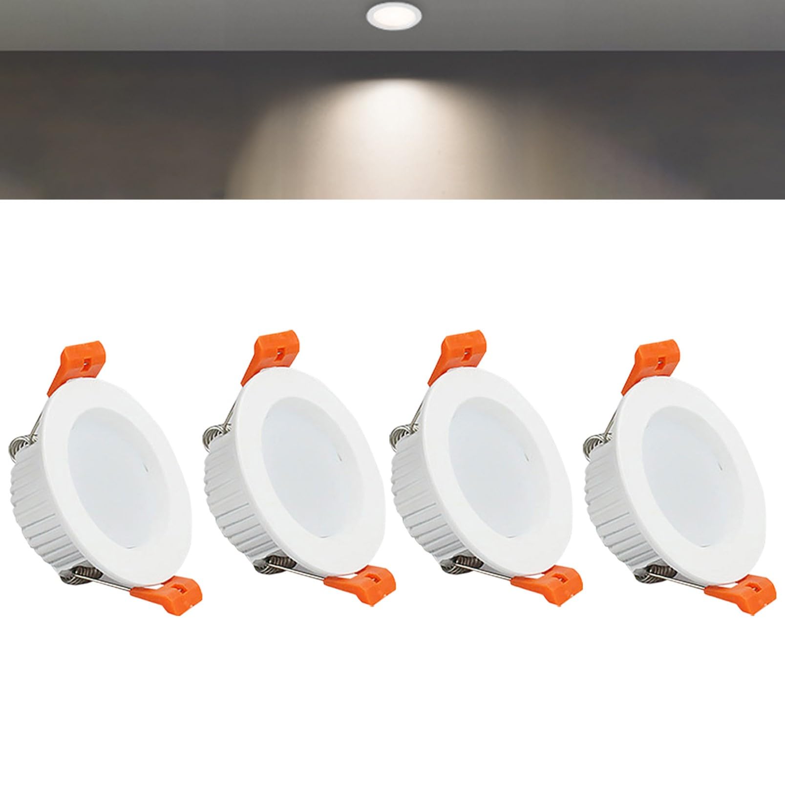 Ttiiloe Neutral Light 3W Round Led Recessed Ceiling Spotlights, 4000K Neutral White Ultra Slim Panel Ceiling Light, Cut Φ50-55Mm, Ac110-240V Downlights For Hallway Stairwell Showroom, 4 Pack