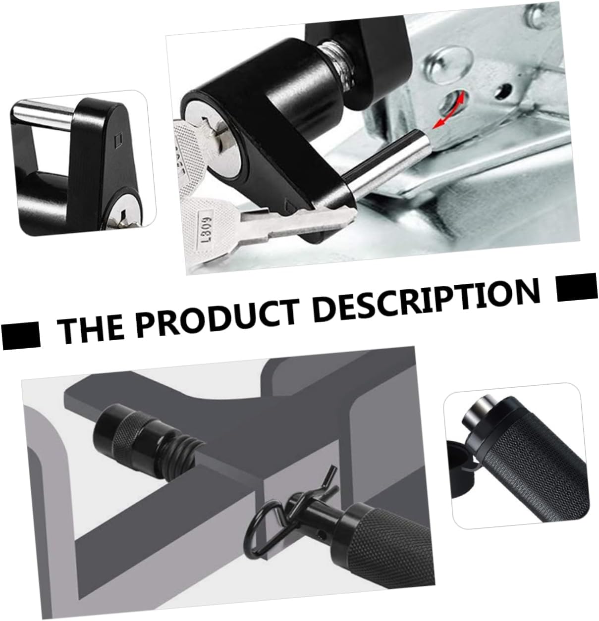 OUNONA 2sets Trailer Lock Set Coupler and Hitch for Enhanced Security of Trailers and Rvs Simple and Complete Configuration for All Your Locking Needs