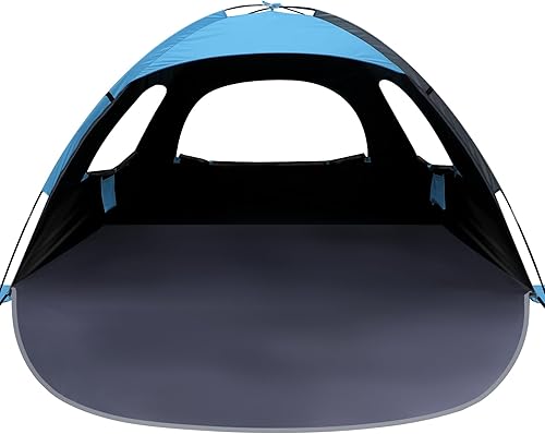 Miniatura 19 de WhiteFang - Tienda de campaña portátil con protección contra los rayos UV para la playa, refugio del sol para 3/4/6/8 personas, piso extensible con