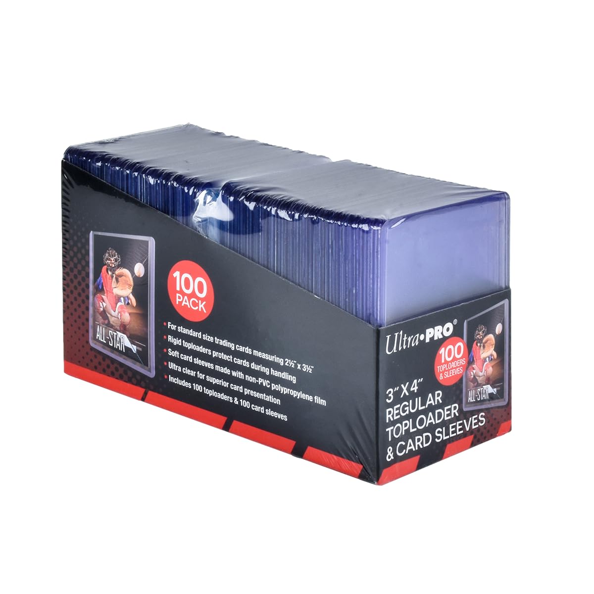 Ultra PRO - 3" x 4" Top Loader and Clear Sleeve for Collectible Trading Cards with 100 Top Loaders and 100 Clear Sleeves : Hobbies