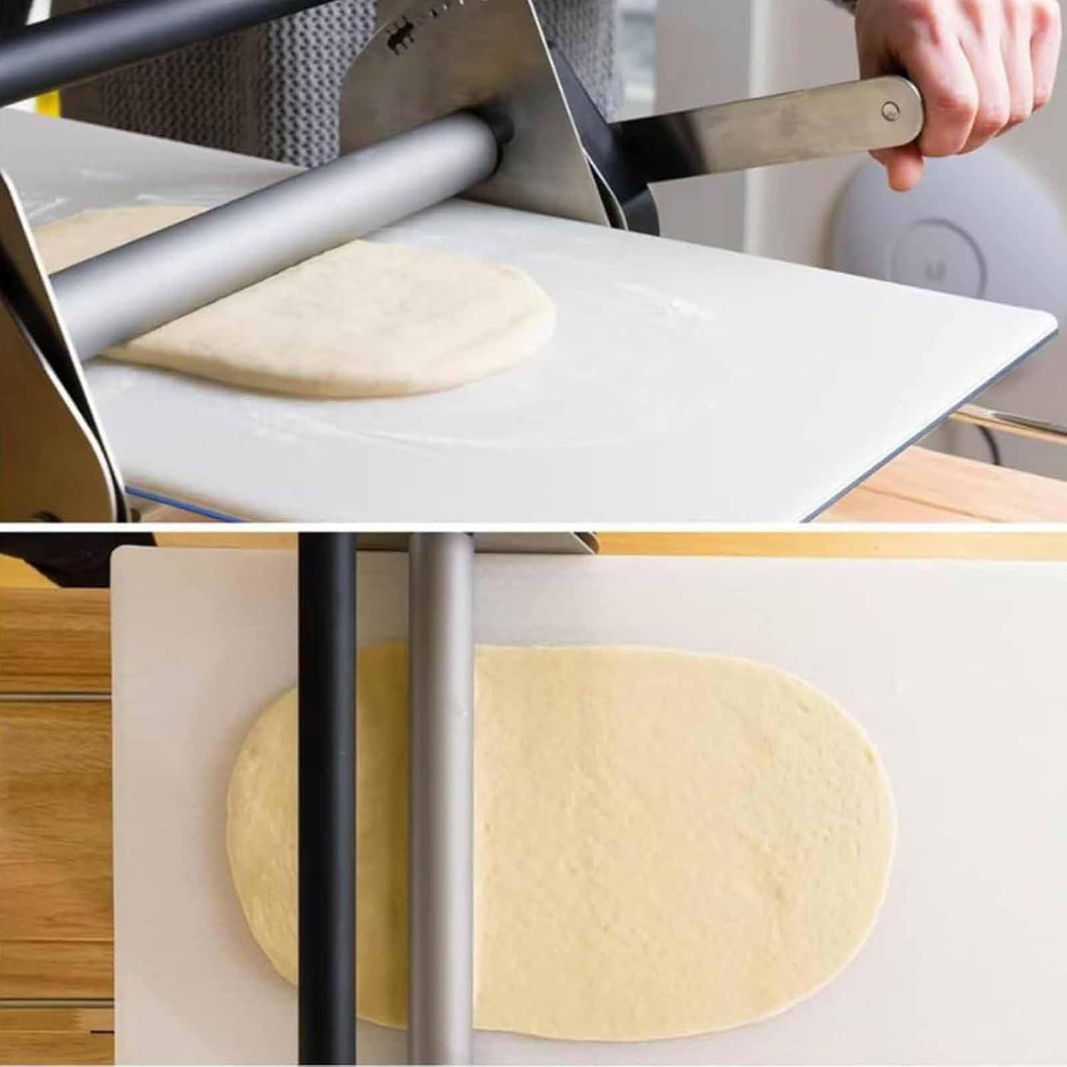 Kompakter manueller Teigschneider – Rollwerkzeug mit einstellbarer Dicke für Brot, Marzipan, Fondant – sichere Familiennutzung, kein Strom erforderlich, 30,5 cm und 39,9 cm Optionen