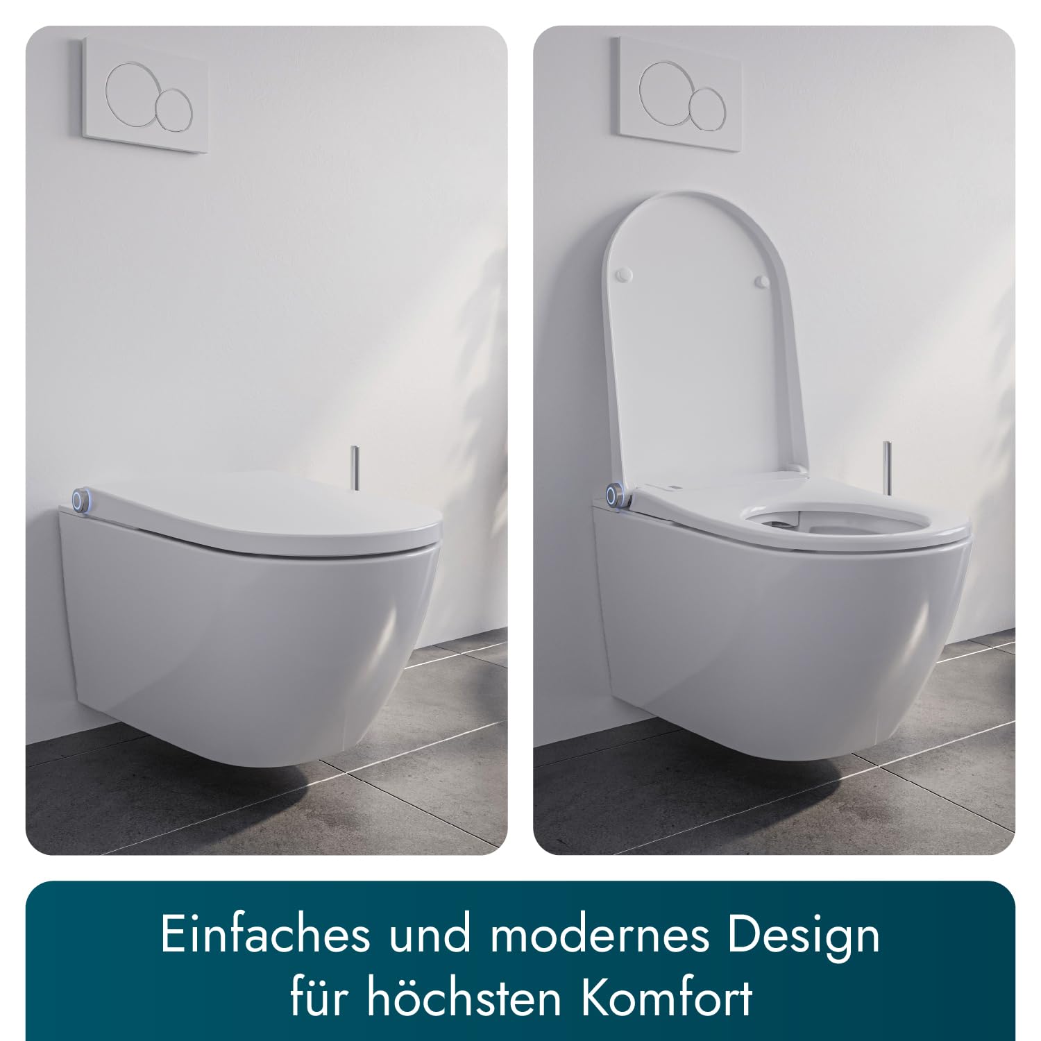 Bernstein Dusch-WC Premium 1102 Weiß - Smarte Technologie für Körperpflege und Hygiene, Fernbedienung, Sitzheizung, LED-Nachtlicht