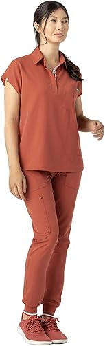 Miniatura 5 de Mediclo Camisa médica médica para mujer Capri con cuello en el pecho, bolsillo en el pecho, respetuosa con el medio ambiente, ropa de trabajo