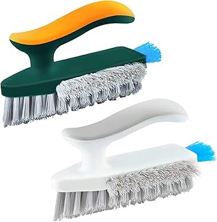 Sponsored Ad - 2-Pack 4 in 1 Large Cleaning Brushes, with Ergonomic Handle and Durable Bristles and Squeegee, Scrub Brush ...