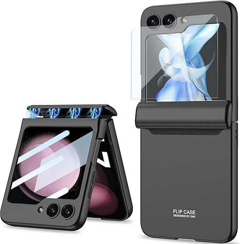 Funda para Samsung Galaxy Z Flip 5, protector de pantalla externo integrado y protección de bisagra, resistente a los golpes, antiarañazos, cuerpo
