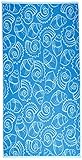 Arus Jacquard Woven Turkish Terry Cotton Beach Towel, Shells Blue, 28x55
