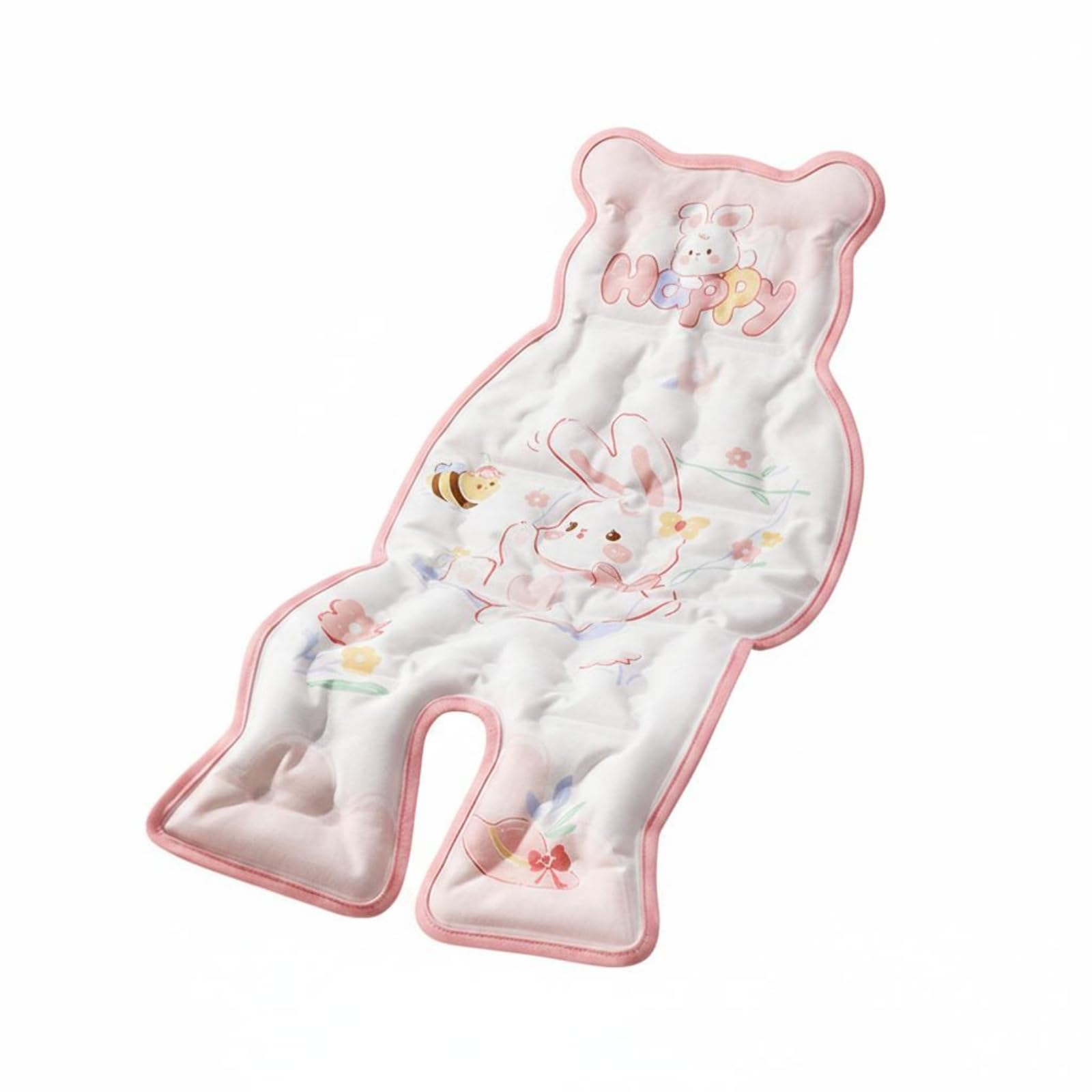 Single-Piece Stroller Seat Cushion Pad Stitched Quilted Stroller Cushion Binding Border Seat Liner Insert Padded, Swing Rabbit-image-16
