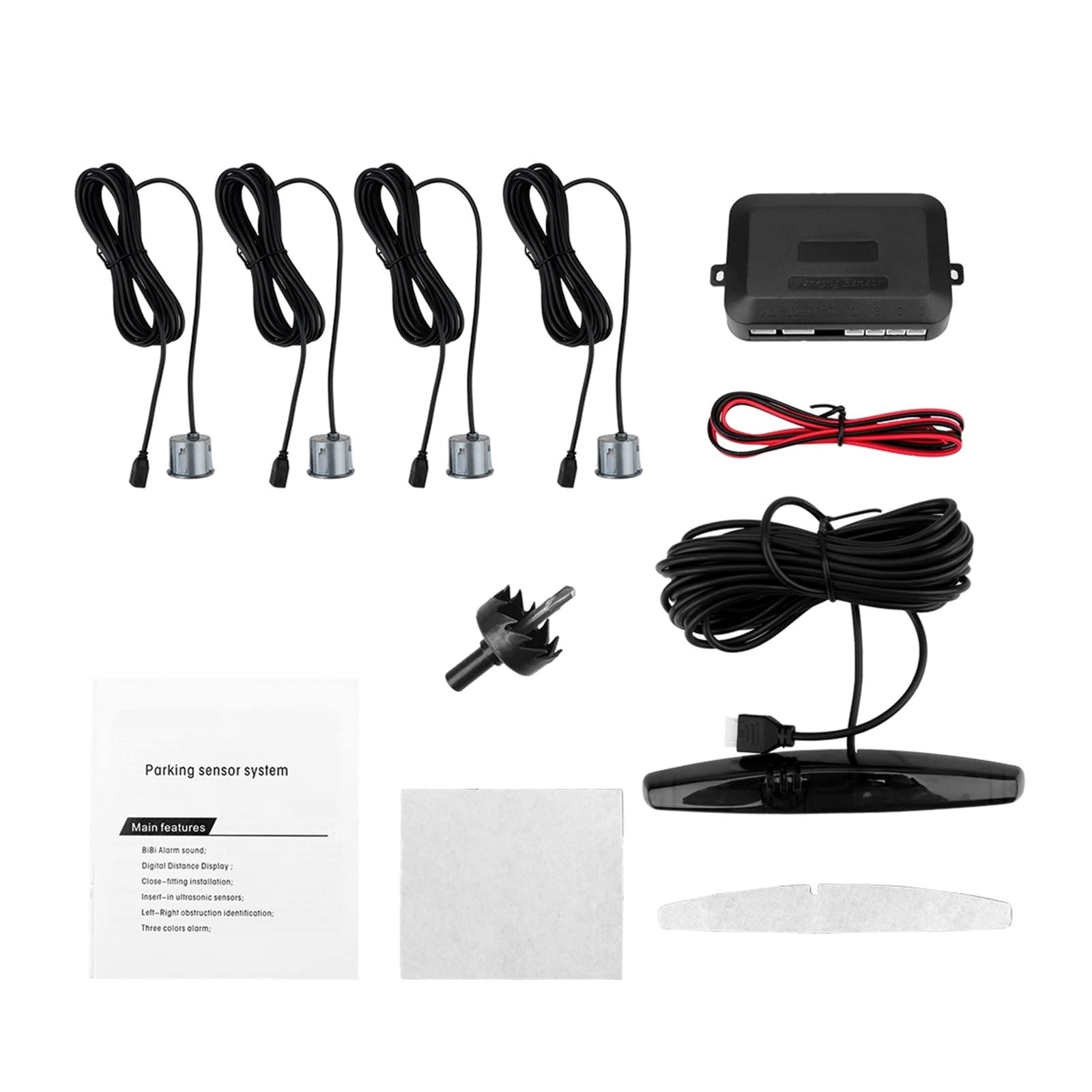 Sensores De Aparcamiento For Coche De 12V, Sistema De Monitor, Kit De Control De Distancia, Detector De Radar, Pantalla LED, Accesorios Universales For Automóviles(Gray)
