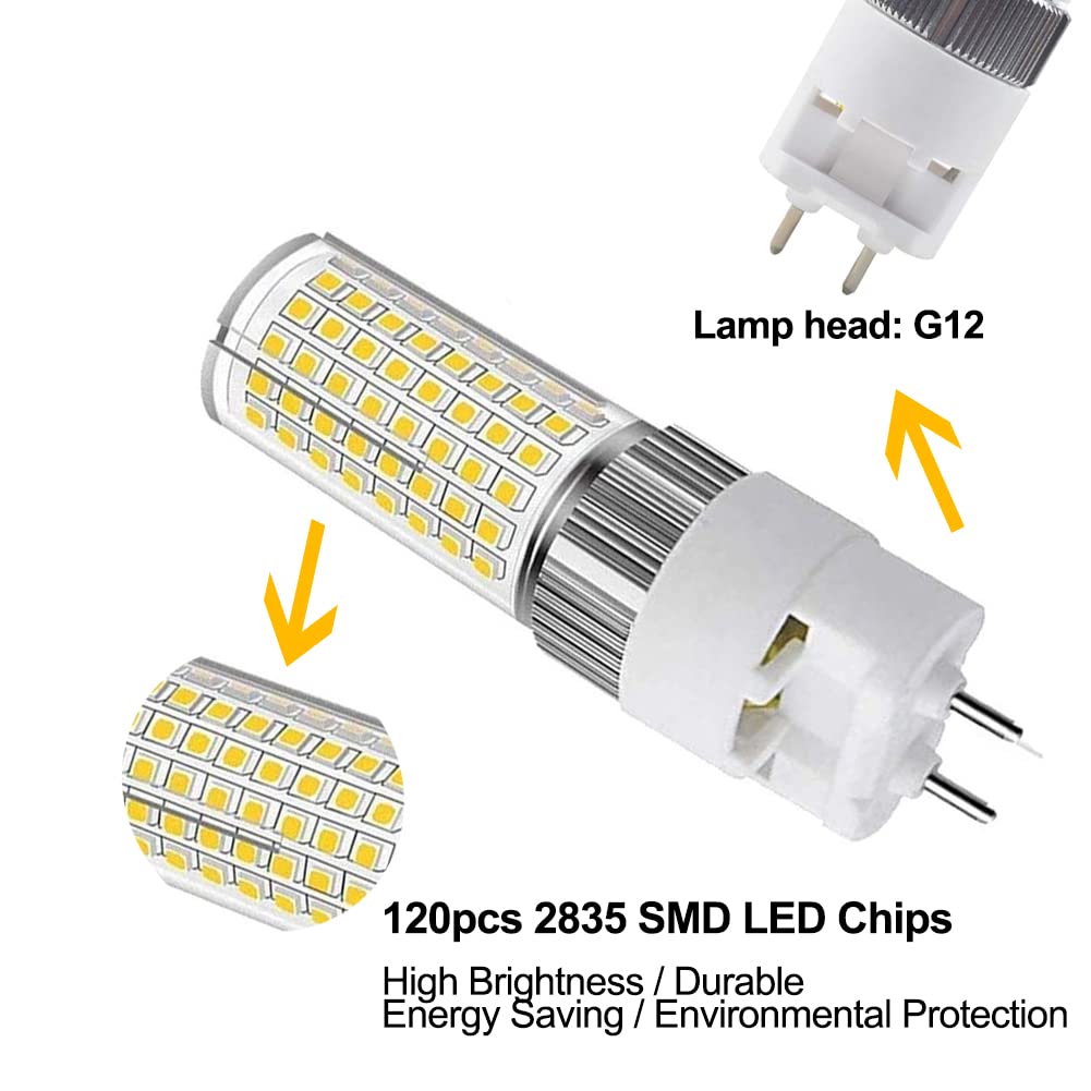 G12 LED Lampadina 16W, Lampade del Mais di Bi-Pin (Alogena/Incandescente Equivalente 150W), 4000K 1600 Lumen, per la Casa/la Strada/il Giardino/il Paesaggio/Magazzino, Pacchetto di 4 (Bianco Naturale)