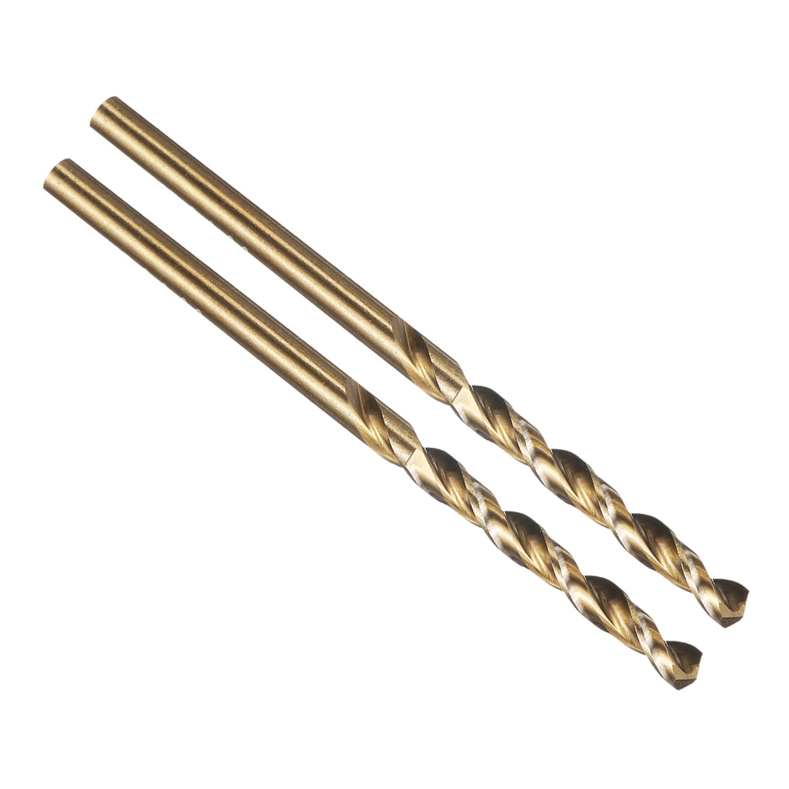 PATIKIL 3.5mm Drill Bit, M42 8% Cobalt High-Speed Steel Jobber Straight Shank 135ยฐ Gold Finish for Hard Metal High-temperature Titanium Alloy - 2 Pack