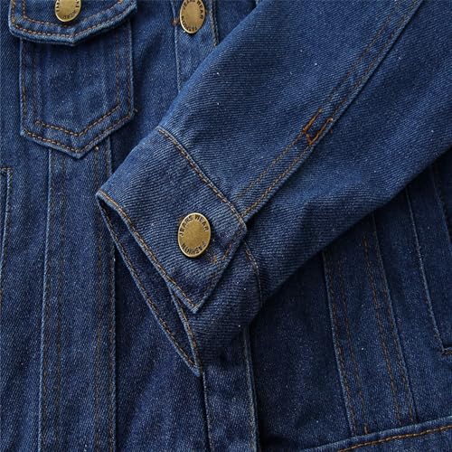 Denim Jacket for Toddler Boys Girls Fall Fashion Button Down Collared Long Sleeve Jean Jacket Coat Outwear Tops 1-6Years4