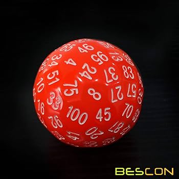 Amazon.co.jp: Bescon 光る多面体サイコロ 100面サイコロ 赤 蛍光 D100