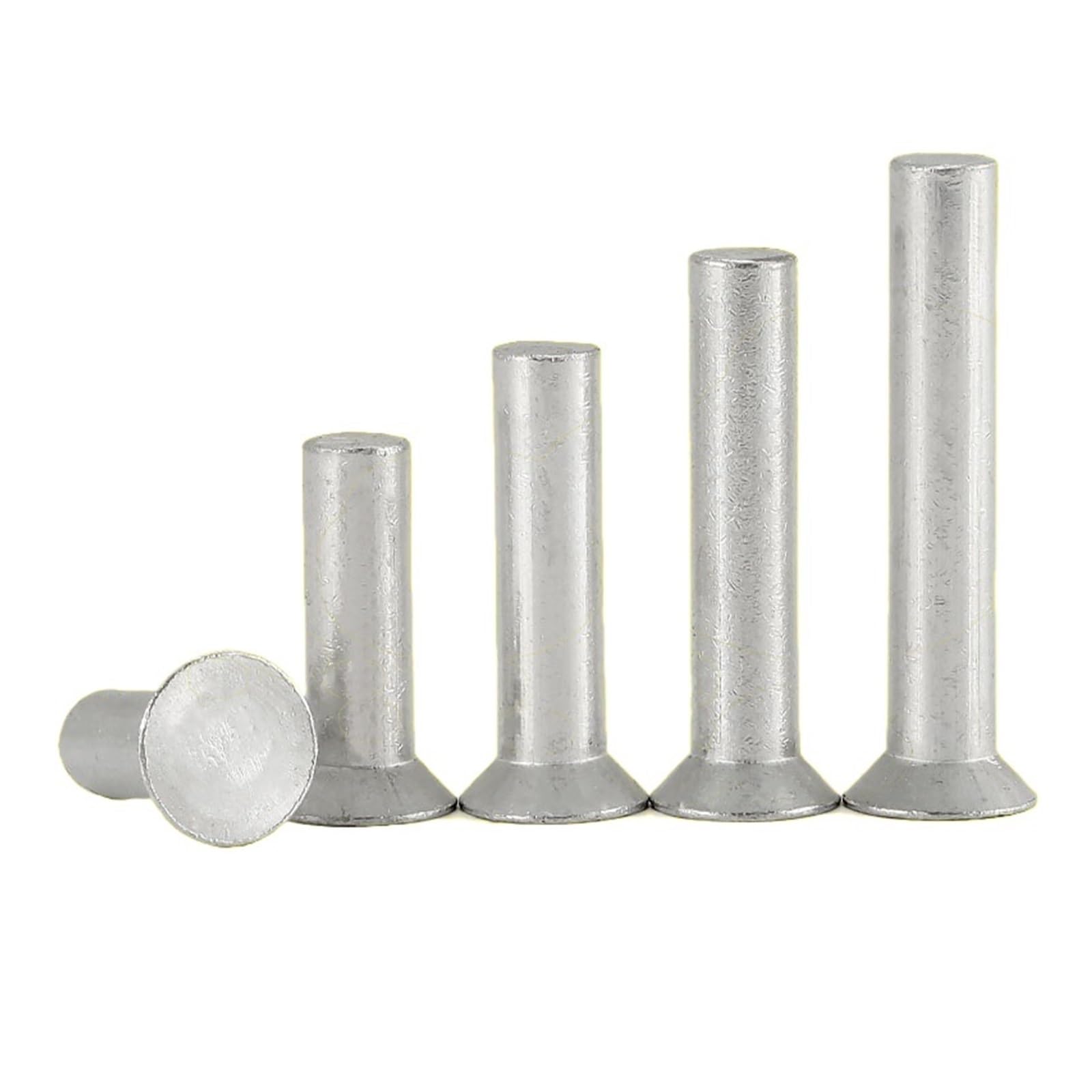 Rivets à tête Ronde Pleine, Assortiment de Rivets à tête fraisée en Aluminium Massif M2 à M8, Plusieurs Tailles(14mm,M5 (50pcs))