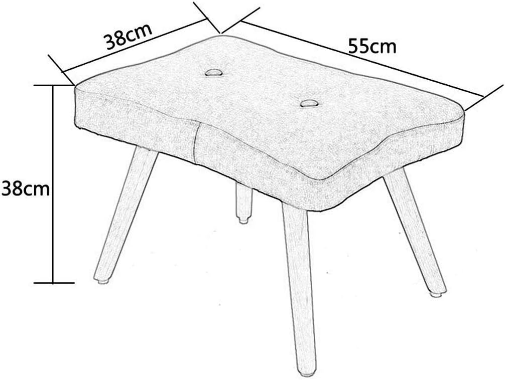 Solid Wood Seat Stool | Padded Footstool Sofa Ottoman Pedals | Nordic Dressing Stool Change Shoe Bench Bed End Stool (Color:Gray)