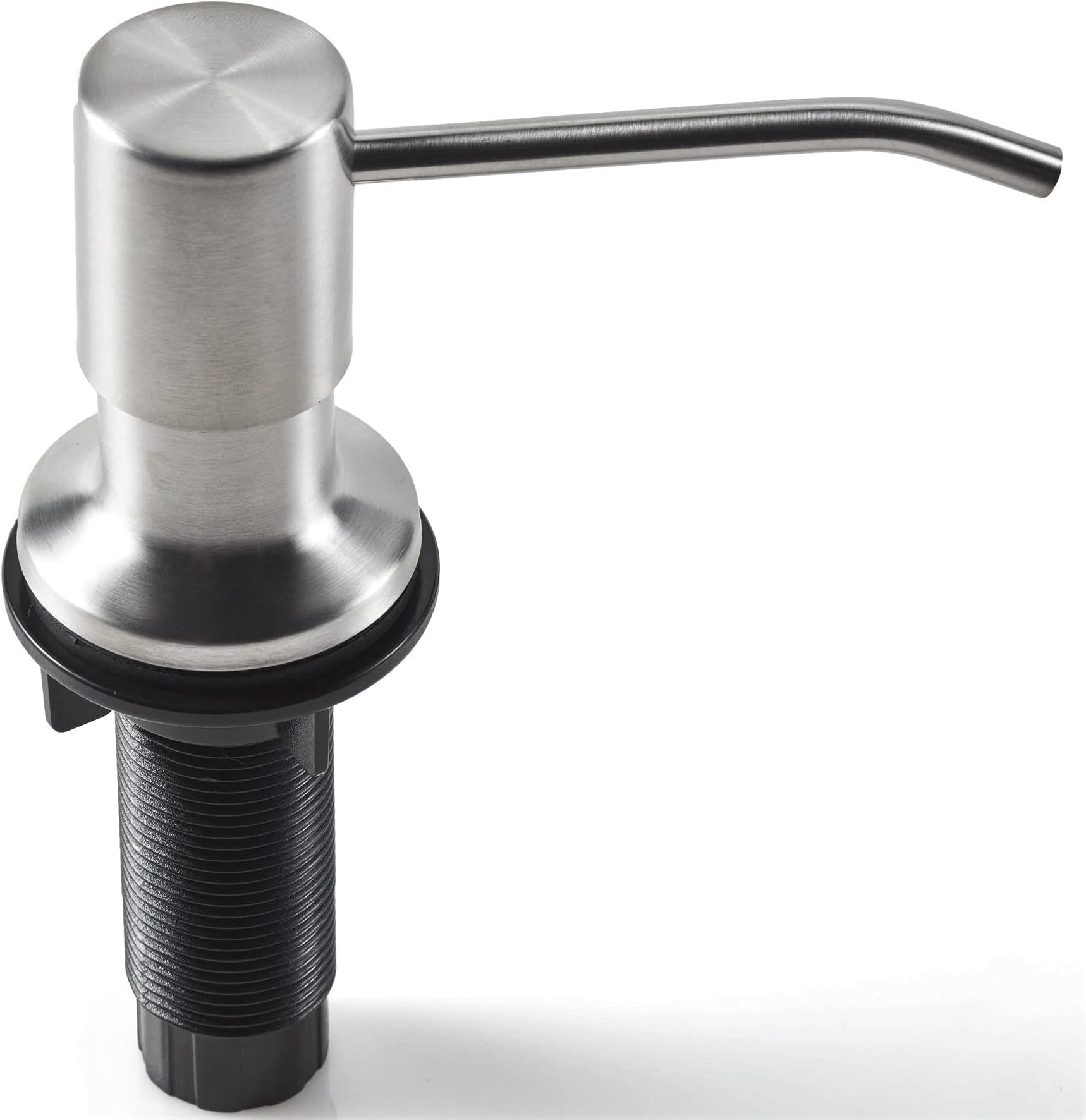 Kimi Cuisine Soap Dispenser for Kitchen Sink (Brushed Nickel), Refill From the Top, Commercial Grade Liquid Dish Dispensers Pump, Built in Design with Large 17 oz Bottle, Stainless Steel