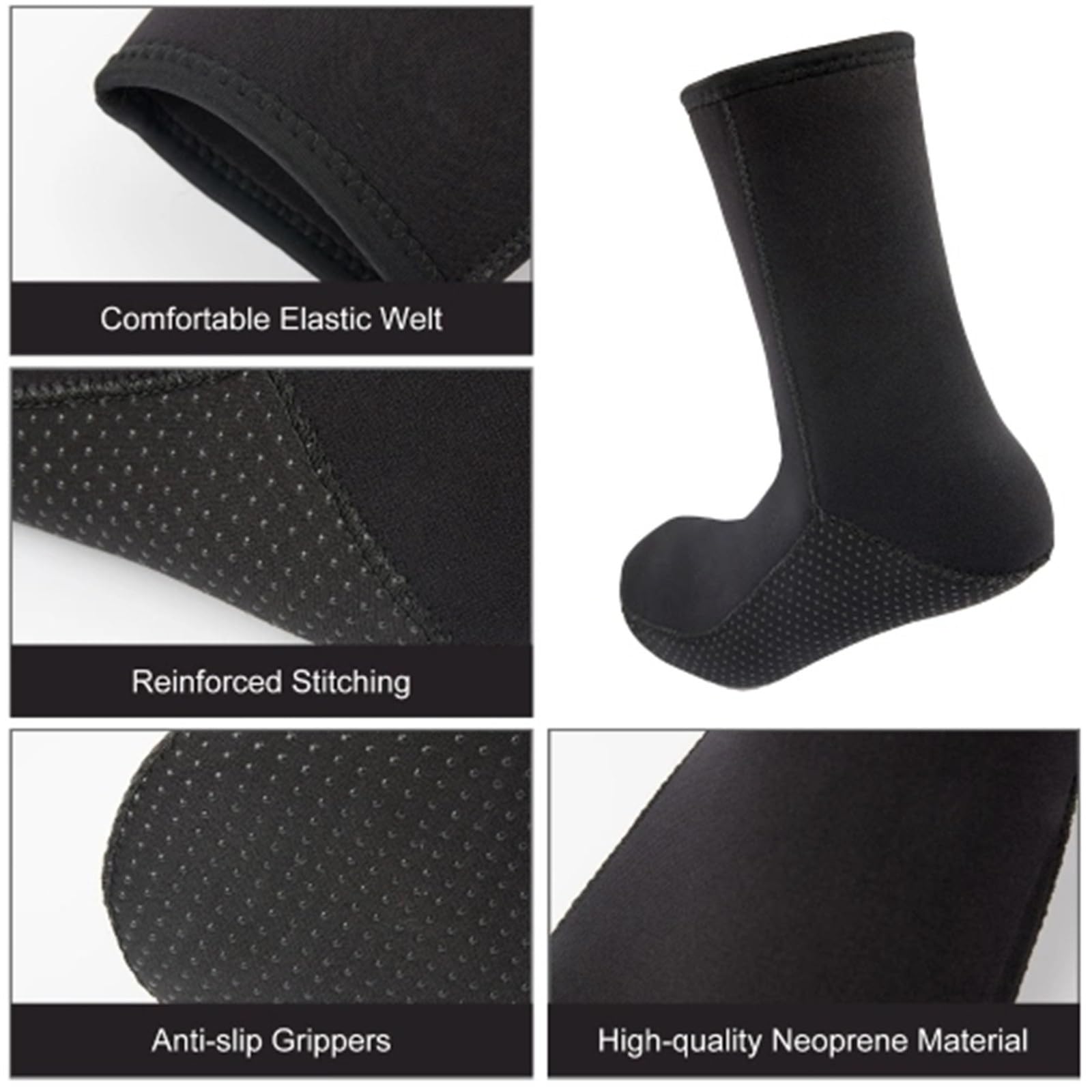 Calcetines Neopreno Calcetines de buceo de neopreno de 3 mm, antideslizantes, for playa, kayak, surf, esnórquel, navegación y buceo