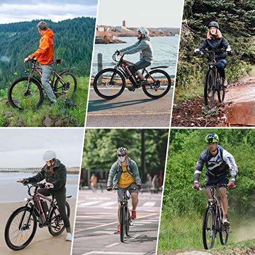 Kbjpads 26" Adult Electric Bikes 750W Motor Ebike 48V 16Ah Lithium Battery Electric Bicycles Dual Shock Absorbers 5-Speed 21Mph Mountain Beach E Bike #TOP5