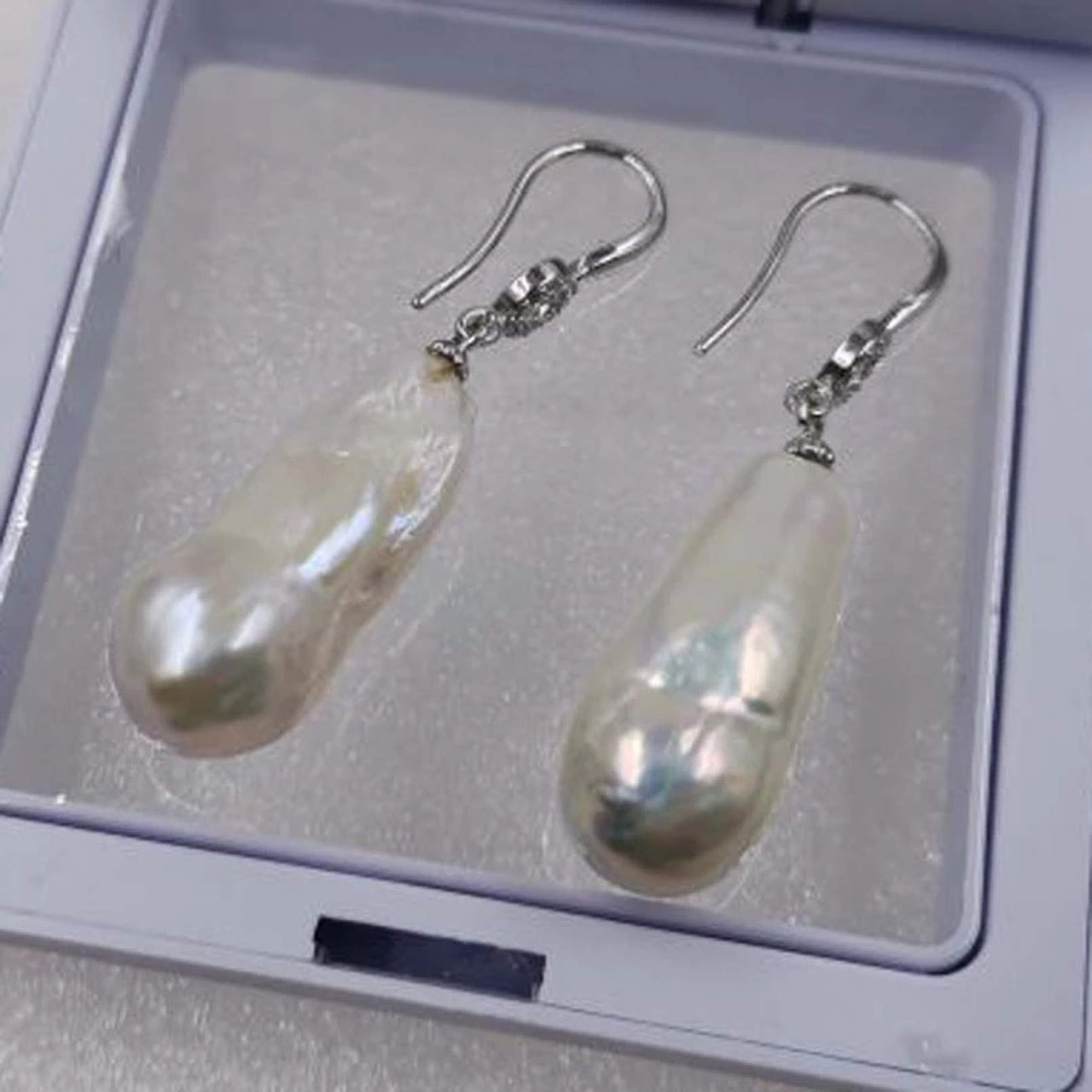BAJIE Ohrring New Unique Jewelry 11 * 27Mm Big Pearl Ohrring Dangle Good Luster