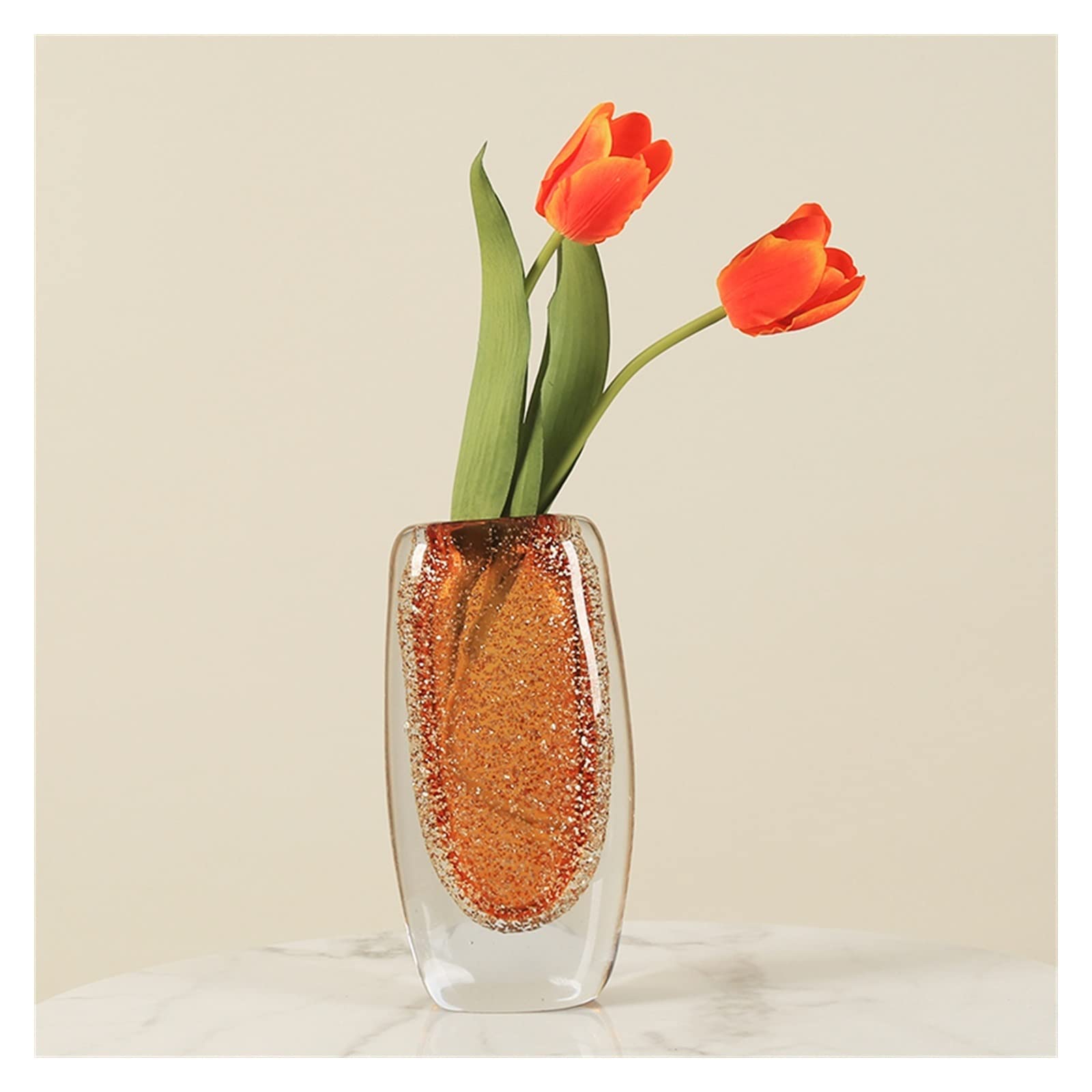asdchZen Vases Modern Creative Light Luxury Glass Vase Decoration Hotel Living Room Porch Table Decoration Flower Arrangement Flowers Vases,A-Small