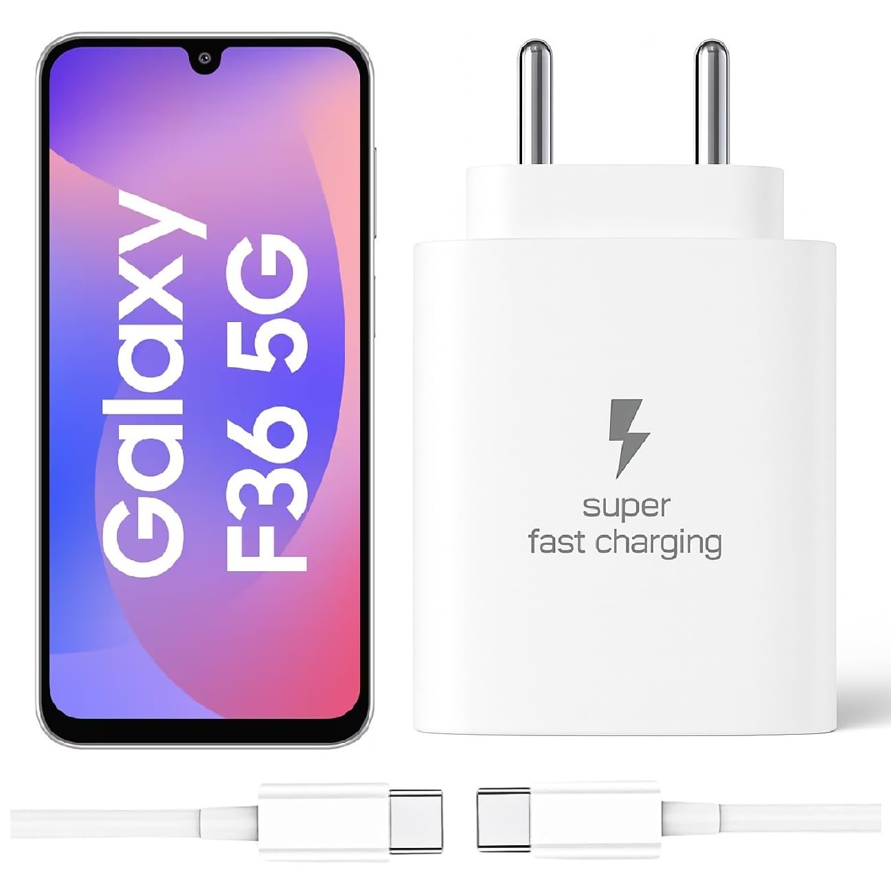 25W Type-C Charger with Cable Compatible with Samsung-Galaxy A54 5g | Super Fast Charger Adapter for S23/S24/S25/S21Fe/A14/M17/M06/M07/M05/F05/F15/F06/M36/A55/ F17/A16/M16/A56/A36/A35/A34/A26, White — Amazon image 12