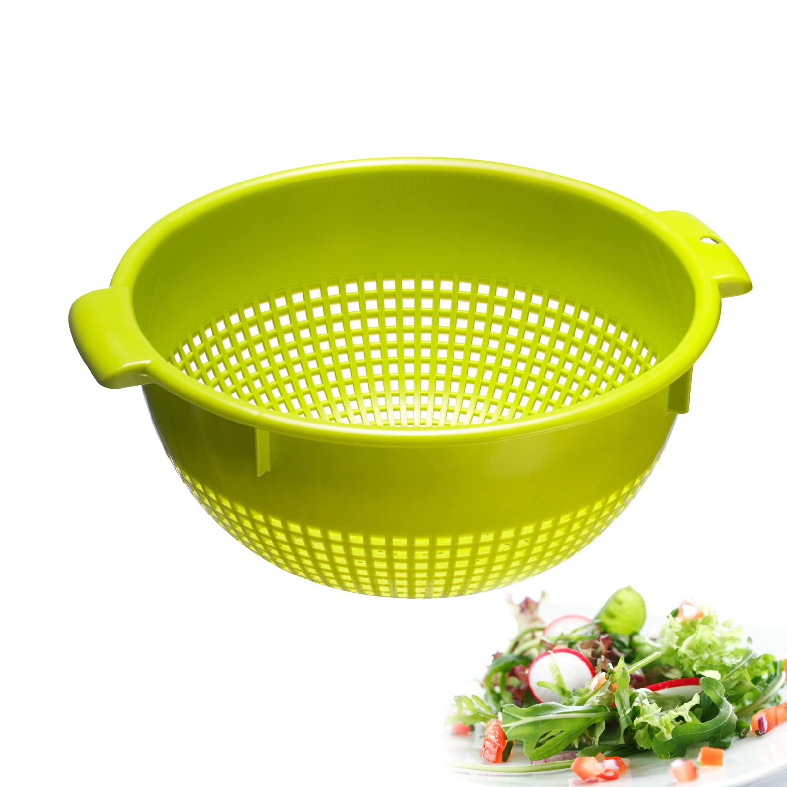 Westmark Green Strainer/Colander, With Recessed Handles And Pot Catches, Plastic, 2126221A
