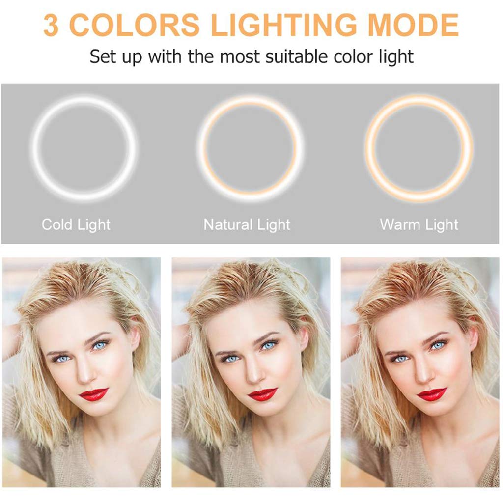 Luce Ad Anello, Luce Ad Anello Da 10 Pollici, Luce Ad Anello Per Trucco Da Scrivania Con 3 Modalità Di Illuminazione Dimmerabili Per Streaming Live E Fotografia Video Su Youtube