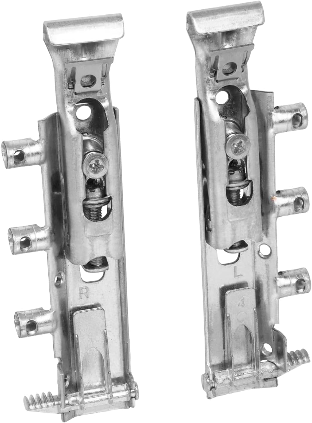 INDAUX TRASER-6 Pair of Adjustable Invisible Hangers for Suspended Furniture - DIN 68840 Certified - Nickel Material - 65kg Load Capacity - Easy Installation - Complete Assembly Kit