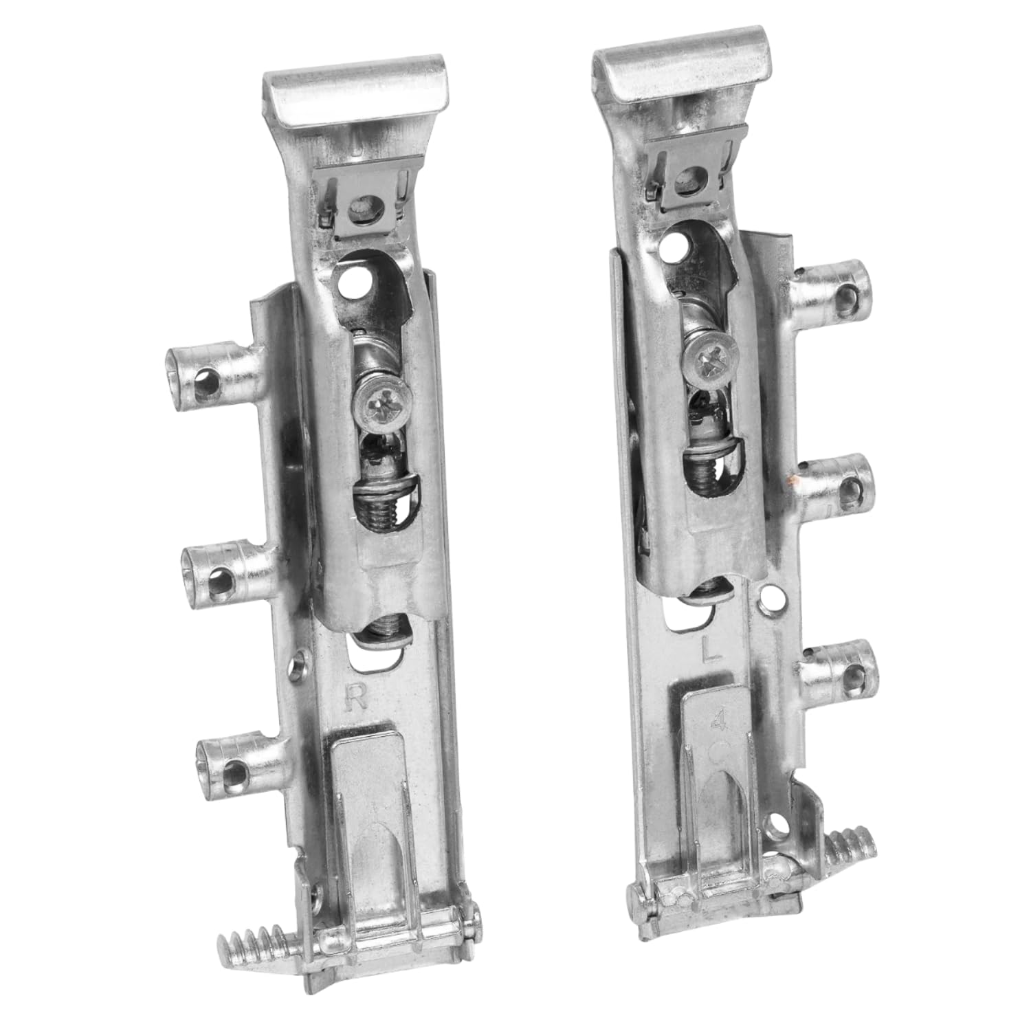 INDAUX TRASER-6 Pair of Adjustable Invisible Hangers for Suspended Furniture - DIN 68840 Certified - Nickel Material - 65kg Load Capacity - Easy Installation - Complete Assembly Kit