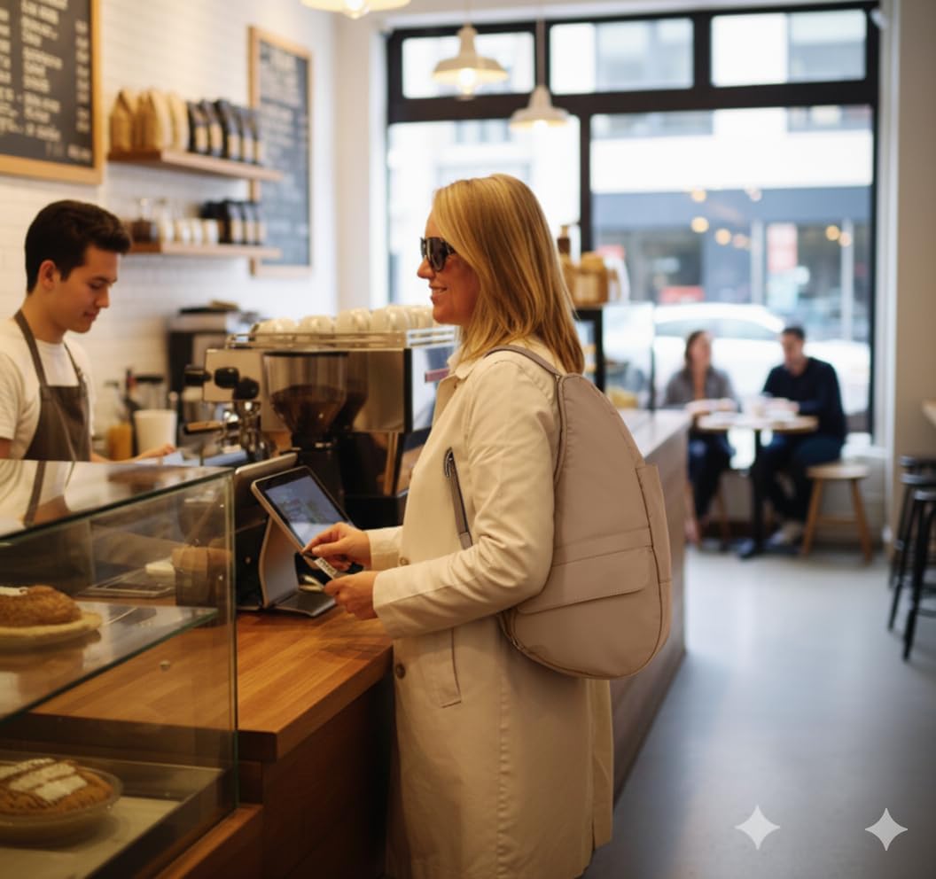 AmeriBag 17" Microfiber Healthy Back Bag Ergonomic Crossbody Sling for Everyday Use, Travel & Walking Comfort - Image 4