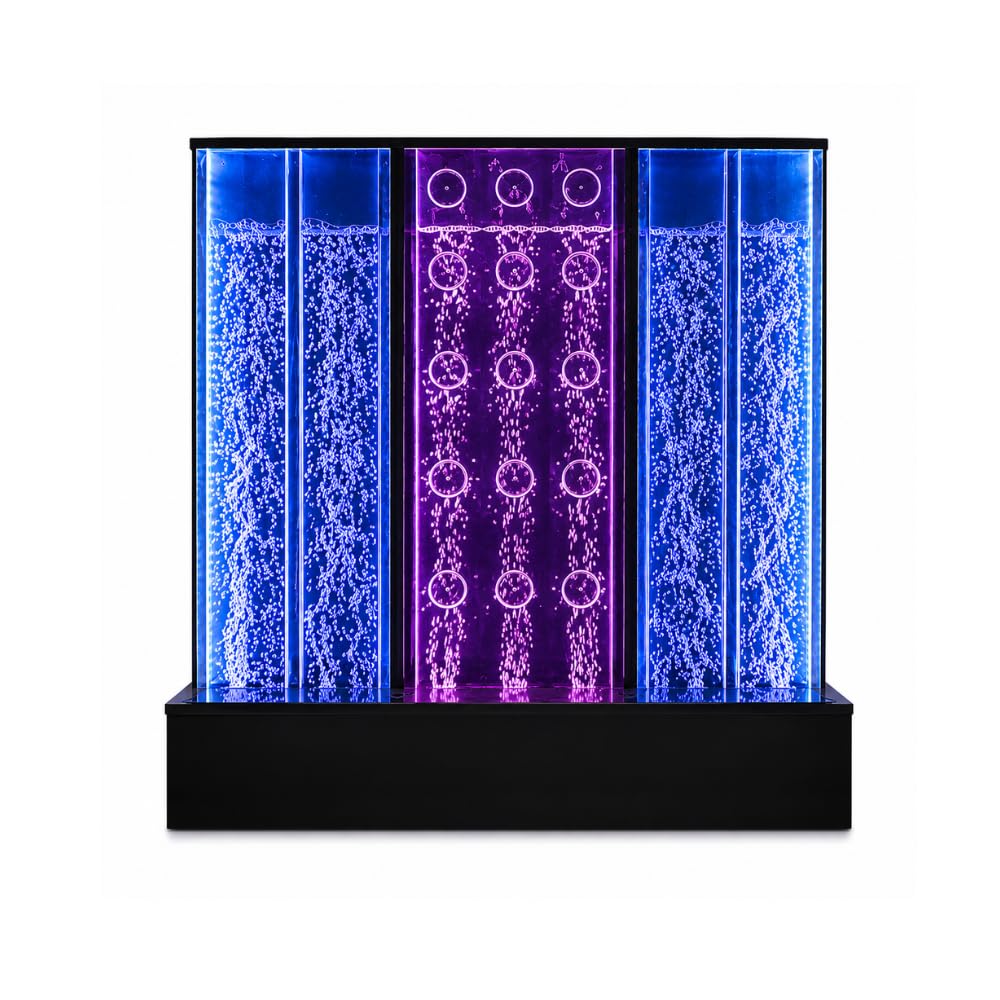 2x2 Ft Mixed Bubble Wall Panel – Acrylic Indoor LED Water Fountain Feature with 16 RGB Colors & Remote Control-image-22