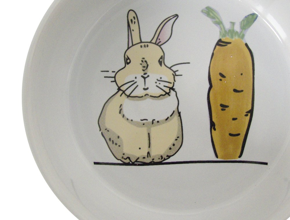 Nobby Nager Carrot Plus Gamelle en céramique Blanc Ø 11 cm x 4,5 cm 300 ML