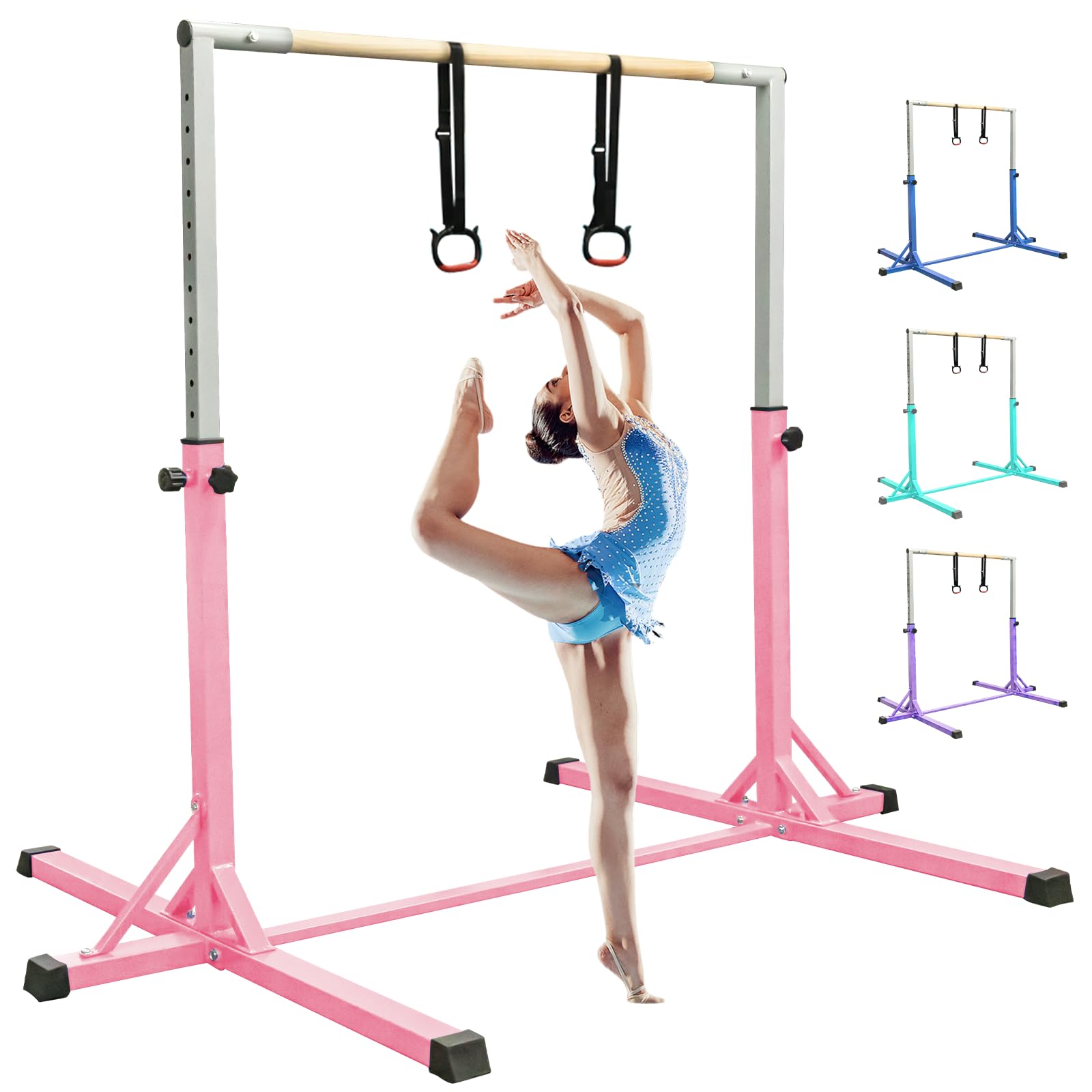 FBSPORT Barras horizontales de Gimnasia para niños con Anillos de Gimnasia, 13 Equipo de Entrenamiento de Gimnasio de Gimnasia para Gimnasio de Gimnasia para Interiores y Exteriores