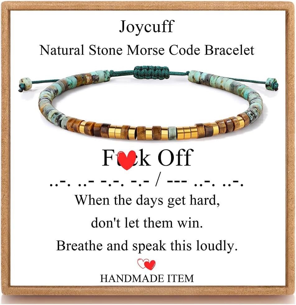 𝗠𝗼𝗿𝘀𝗲 𝗖𝗼𝗱𝗲 𝗕𝗿𝗮𝗰𝗲𝗹𝗲𝘁𝘀 𝗚𝗶𝗳𝘁𝘀 𝗳𝗼𝗿 𝗪𝗼𝗺𝗲𝗻 Birthday Graduation Christmas Ideas Gifts for Women Her Mothers Day Inspirational Funny Jewelry Christmas Stocking Stuffers Adjustable Bracelets for Women